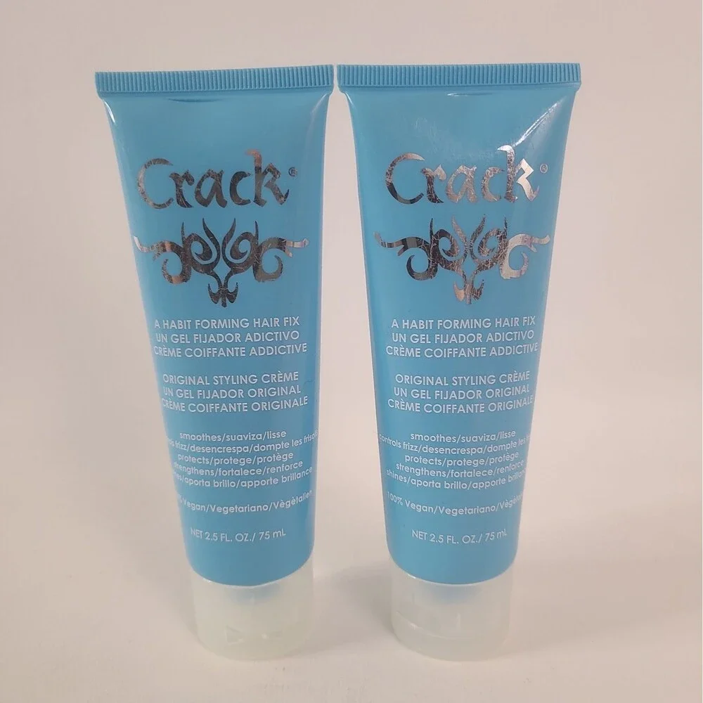 2 PK! Original Crack Hair Fix Styling Cream Leave-In Treatment 2.5 OZ Anti-Frizz